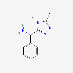 molecular formula C11H14N4 B1452922 (dimethyl-4H-1,2,4-triazol-3-yl)(phenyl)methanamine CAS No. 1250018-03-1