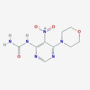 molecular formula C9H12N6O4 B14529239 N-[6-(Morpholin-4-yl)-5-nitropyrimidin-4-yl]urea CAS No. 62652-85-1