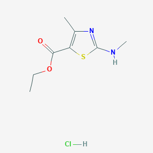 molecular formula C8H13ClN2O2S B1452926 Ethyl 4-methyl-2-(methylamino)-1,3-thiazole-5-carboxylate hydrochloride CAS No. 1269152-25-1