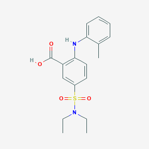 molecular formula C18H22N2O4S B14529269 Benzoic acid, 5-[(diethylamino)sulfonyl]-2-[(2-methylphenyl)amino]- CAS No. 62310-19-4
