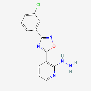 3-[3-(3-Chlorophenyl)-1,2,4-oxadiazol-5-yl]-2-hydrazinylpyridine