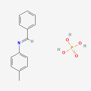 molecular formula C14H16NO4P B14529459 N-(4-methylphenyl)-1-phenylmethanimine;phosphoric acid CAS No. 62729-77-5