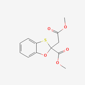 molecular formula C12H12O5S B14529464 Methyl 2-(2-methoxy-2-oxoethyl)-2H-1,3-benzoxathiole-2-carboxylate CAS No. 62675-19-8