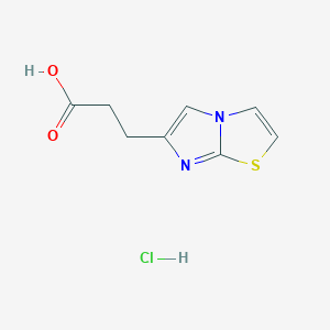 molecular formula C8H9ClN2O2S B1452950 3-(Imidazo[2,1-b]thiazol-6-yl)propanoic acid hydrochloride CAS No. 1187830-53-0