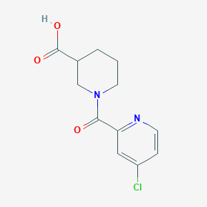 molecular formula C12H13ClN2O3 B1452956 1-[(4-Chloro-2-pyridinyl)carbonyl]-3-piperidinecarboxylic acid CAS No. 1154331-74-4
