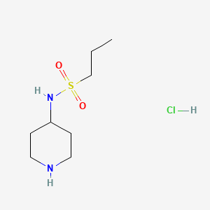 molecular formula C8H19ClN2O2S B1452958 N-(piperidin-4-yl)propane-1-sulfonamide hydrochloride CAS No. 845626-18-8