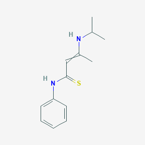 molecular formula C13H18N2S B14529587 N-Phenyl-3-[(propan-2-yl)amino]but-2-enethioamide CAS No. 62398-65-6