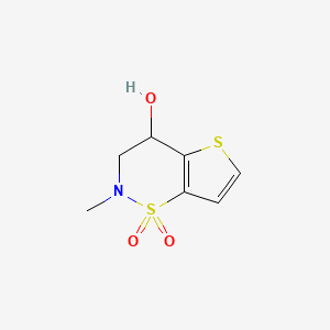 molecular formula C7H9NO3S2 B1452959 2-methyl-3,4-dihydro-2H-thieno[2,3-e][1,2]thiazin-4-ol 1,1-dioxide CAS No. 1030431-29-8