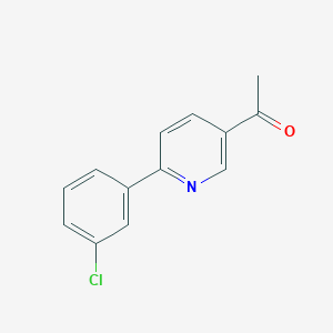 molecular formula C13H10ClNO B1452969 1-[6-(3-Chlorophenyl)pyridin-3-yl]ethanone CAS No. 1216636-84-8