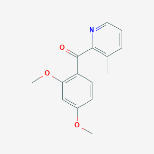 molecular formula C15H15NO3 B1452976 2-(2,4-Dimethoxybenzoyl)-3-methylpyridine CAS No. 1187164-69-7
