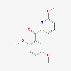 molecular formula C15H15NO4 B1452978 2-(2,5-Dimethoxybenzoyl)-6-methoxypyridine CAS No. 1187168-22-4