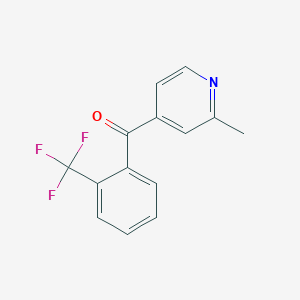 molecular formula C14H10F3NO B1452981 2-Methyl-4-(2-trifluoromethylbenzoyl)pyridine CAS No. 1187168-80-4