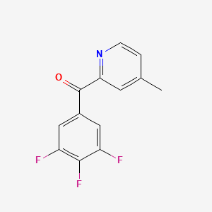 molecular formula C13H8F3NO B1452984 4-Methyl-2-(3,4,5-trifluorobenzoyl)pyridine CAS No. 1187163-98-9