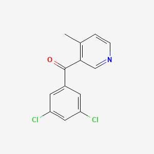 molecular formula C13H9Cl2NO B1452985 3-(3,5-Dichlorobenzoyl)-4-methylpyridine CAS No. 1187170-97-3