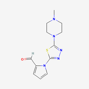 molecular formula C12H15N5OS B1452988 1-[5-(4-Methylpiperazin-1-yl)-1,3,4-thiadiazol-2-yl]-1H-pyrrole-2-carbaldehyde CAS No. 1242907-01-2