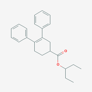 molecular formula C24H28O2 B14529935 Pentan-3-yl 3,4-diphenylcyclohex-3-ene-1-carboxylate CAS No. 62544-26-7