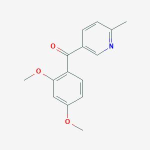 molecular formula C15H15NO3 B1452997 5-(2,4-Dimethoxybenzoyl)-2-methylpyridine CAS No. 1187165-00-9