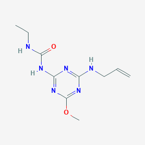 molecular formula C10H16N6O2 B14530026 N-Ethyl-N'-{4-methoxy-6-[(prop-2-en-1-yl)amino]-1,3,5-triazin-2-yl}urea CAS No. 62734-62-7
