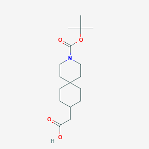 molecular formula C17H29NO4 B1453006 2-(3-(tert-Butoxycarbonyl)-3-azaspiro[5.5]undecan-9-yl)acetic acid CAS No. 952480-32-9