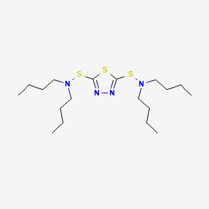 molecular formula C18H36N4S3 B14530137 N-butyl-N-[[5-(dibutylamino)sulfanyl-1,3,4-thiadiazol-2-yl]sulfanyl]butan-1-amine CAS No. 62854-96-0