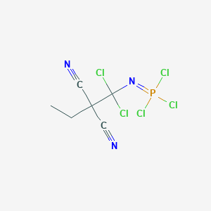 molecular formula C6H5Cl5N3P B14530144 N-(1,1-Dichloro-2,2-dicyanobutyl)phosphorimidic trichloride CAS No. 62715-43-9