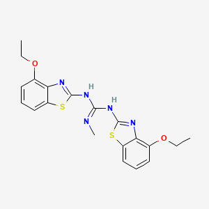molecular formula C20H21N5O2S2 B14530210 N,N'-Bis[(4-ethoxy-1,3-benzothiazol-2-yl)]-N''-methylguanidine CAS No. 62540-24-3