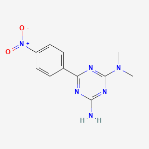 molecular formula C11H12N6O2 B14530235 N~2~,N~2~-Dimethyl-6-(4-nitrophenyl)-1,3,5-triazine-2,4-diamine CAS No. 62267-79-2