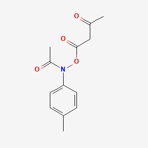 molecular formula C13H15NO4 B14530250 N-(4-Methylphenyl)-N-[(3-oxobutanoyl)oxy]acetamide CAS No. 62641-39-8
