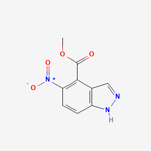 molecular formula C9H7N3O4 B1453031 5-Nitro (1H)indazole-4-carboxylic acid methyl ester CAS No. 1082041-65-3