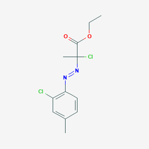 molecular formula C12H14Cl2N2O2 B14530441 Ethyl 2-chloro-2-[(E)-(2-chloro-4-methylphenyl)diazenyl]propanoate CAS No. 62628-06-2