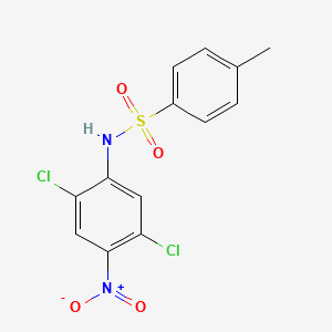molecular formula C13H10Cl2N2O4S B14530470 Benzenesulfonamide, N-(2,5-dichloro-4-nitrophenyl)-4-methyl- CAS No. 62748-03-2