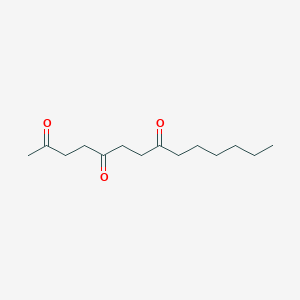 molecular formula C14H24O3 B14530531 Tetradecane-2,5,8-trione CAS No. 62619-72-1