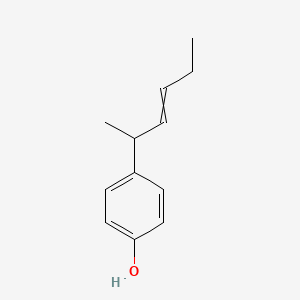 molecular formula C12H16O B14530539 4-(Hex-3-en-2-yl)phenol CAS No. 62536-88-3
