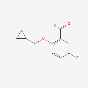 molecular formula C11H11FO2 B1453063 2-(环丙基甲氧基)-5-氟苯甲醛 CAS No. 883525-60-8
