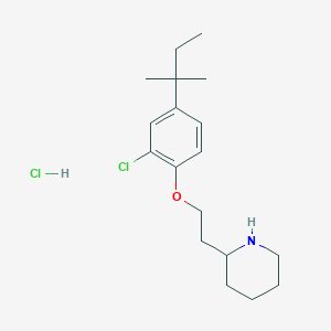 molecular formula C18H29Cl2NO B1453074 2-{2-[2-Chloro-4-(tert-pentyl)phenoxy]-ethyl}piperidine hydrochloride CAS No. 1220030-87-4