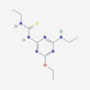 molecular formula C10H18N6OS B14530754 N-[4-Ethoxy-6-(ethylamino)-1,3,5-triazin-2-yl]-N'-ethylthiourea CAS No. 62734-59-2