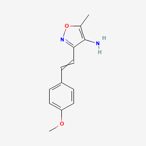 molecular formula C13H14N2O2 B1453082 3-[2-(4-甲氧基苯基)乙烯基]-5-甲基-1,2-恶唑-4-胺 CAS No. 924860-58-2