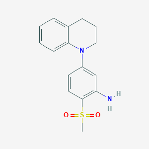 molecular formula C16H18N2O2S B1453085 5-[3,4-Dihydro-1(2H)-quinolinyl]-2-(methylsulfonyl)aniline CAS No. 1220039-20-2
