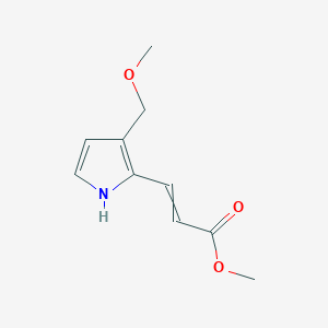 molecular formula C10H13NO3 B14530857 Methyl 3-[3-(methoxymethyl)-1H-pyrrol-2-yl]prop-2-enoate CAS No. 62706-55-2