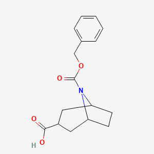 molecular formula C16H19NO4 B1453090 8-((Benzyloxy)carbonyl)-8-azabicyclo[3.2.1]octane-3-carboxylic acid CAS No. 1159822-23-7