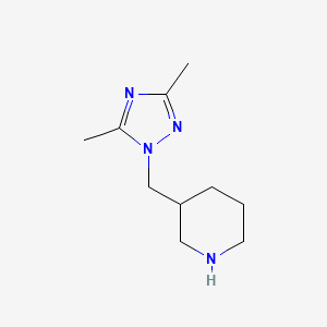 molecular formula C10H18N4 B1453094 3-[(dimethyl-1H-1,2,4-triazol-1-yl)methyl]piperidine CAS No. 1248960-54-4