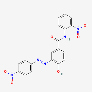 molecular formula C19H13N5O6 B14530955 N-(2-Nitrophenyl)-3-[2-(4-nitrophenyl)hydrazinylidene]-4-oxocyclohexa-1,5-diene-1-carboxamide CAS No. 62639-37-6