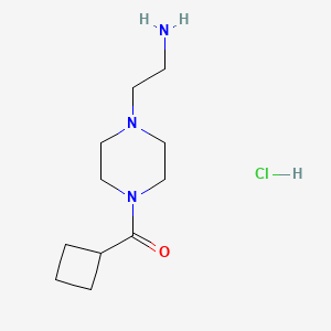 molecular formula C11H22ClN3O B1453098 2-(4-Cyclobutanecarbonylpiperazin-1-yl)ethan-1-amine hydrochloride CAS No. 1311317-95-9