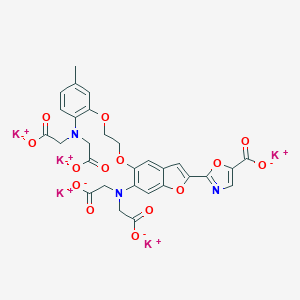 Pentapotassium;2-[6-[bis(carboxylatomethyl)amino]-5-[2-[2-[bis(carboxylatomethyl)amino]-5-methylphenoxy]ethoxy]-1-benzofuran-2-yl]-1,3-oxazole-5-carboxylate