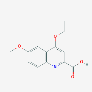 molecular formula C13H13NO4 B1453103 4-Ethoxy-6-methoxyquinoline-2-carboxylic acid CAS No. 860720-79-2