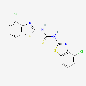 molecular formula C15H8Cl2N4S3 B14531045 N,N'-Bis[(4-chloro-1,3-benzothiazol-2-yl)]thiourea CAS No. 62540-44-7