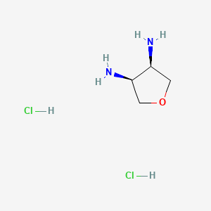 molecular formula C4H12Cl2N2O B1453113 (3R,4S)-Tetrahydrofuran-3,4-diamine dihydrochloride CAS No. 1033712-94-5