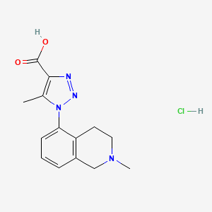 molecular formula C14H17ClN4O2 B1453115 5-methyl-1-(2-methyl-1,2,3,4-tetrahydroisoquinolin-5-yl)-1H-1,2,3-triazole-4-carboxylic acid hydrochloride CAS No. 1306603-95-1