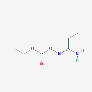 molecular formula C6H12N2O3 B14531222 N'-[(Ethoxycarbonyl)oxy]propanimidamide CAS No. 62626-09-9