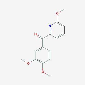 molecular formula C15H15NO4 B1453126 2-(3,4-Dimethoxybenzoyl)-6-methoxypyridine CAS No. 1187168-28-0